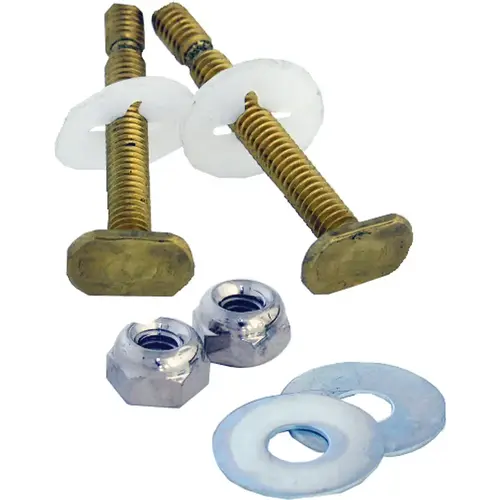 Lasco 04-3647 1/4 In. x 2-1/4 In. Solid Brass Toilet Bolts - pack of 2