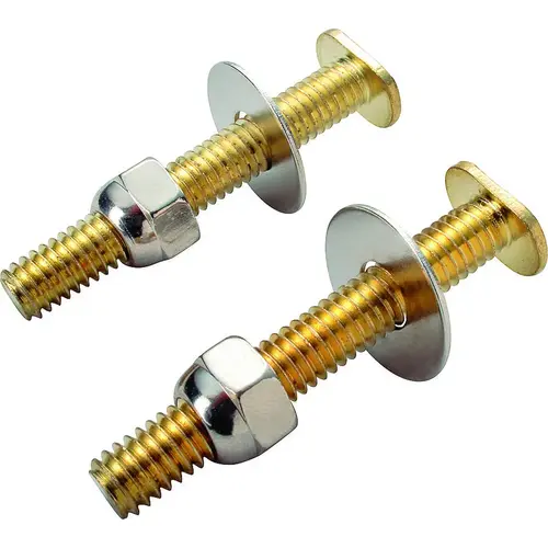 Orgill PMB-480 Bolt Set, Steel, Brass, For: Use to Attach Toilet to Flange - pack of 2