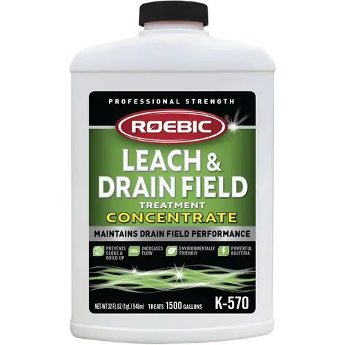 Roebic K570-Q-4 K-570 1 Qt. Concentrate Septic Tank Treatment Leach and Drainfield Cleaner