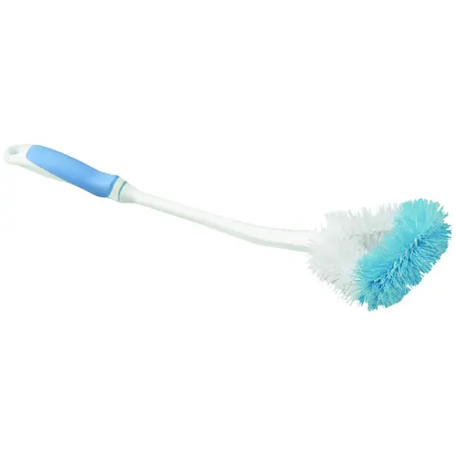 Simple Spaces YB8126 Toilet Bowl Brush, 2 in L Trim, PP/PVC Bristle, Blue/White Bristle, 4-3/4 in W Brush