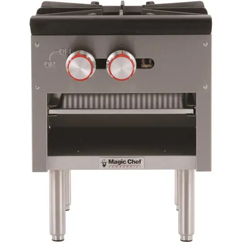 Magic Chef MCCSR1A Commercial Countertop Single Stock Pot Gas Cooktop Stainless