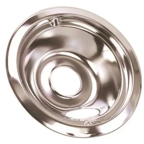 National Brand Alternative 651040 Electric Range Drip Pan fits GE Ranges in Chrome, 8 in. - pack of 6