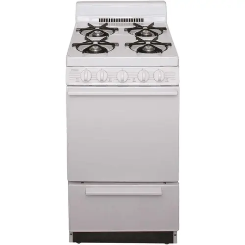Premier BAK100OP 20 in. 2.42 cu. ft. Freestanding Battery Spark Ignition Gas Range in White