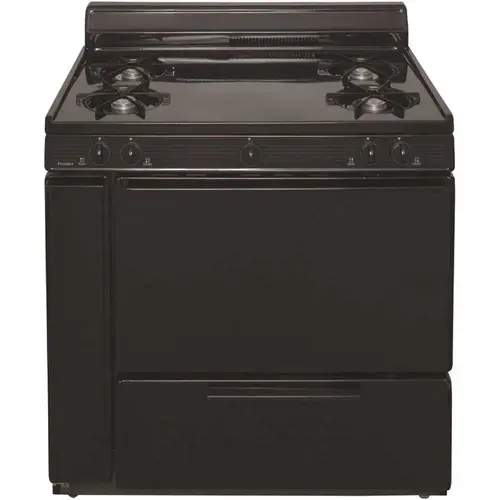 Premier BLK100BP 36 in. 3.91 cu. ft. Battery Spark Ignition Gas Range in Black