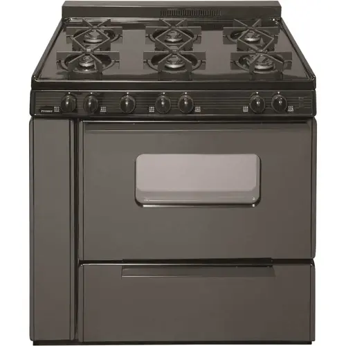 Premier BTK5X0BP 36 in. 3.91 cu. ft. Gas Range with Sealed Burners in Black