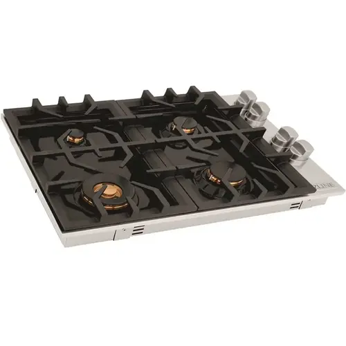 ZLINE Kitchen and Bath RC-BR-30-PBT 30 in. 4 Burner Top Control Porcelain Gas Cooktop with Brass Burners in Stainless Steel
