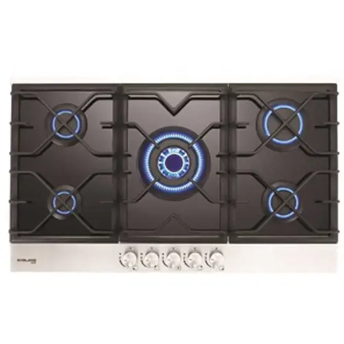 GASLAND Chef GH90BFN 34 in. Built-In Gas Stove Top Tempered Glass Liquid Propane Natural Gas Cooktop in Black with 5-Sealed Burners, ETL