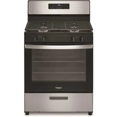 Whirlpool WFG320M0MS 30 in. 4 Burner Freestanding Gas Range in Stainless Steel