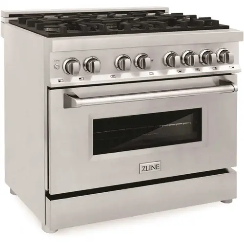 ZLINE Kitchen and Bath RA36 36 in. 6 Burner Dual Fuel Range in Stainless Steel