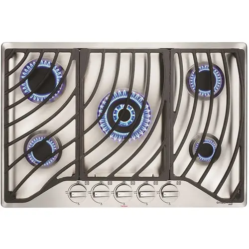 GASLAND Chef GH1305SF 30 in. Built-In Gas Cooktop in Stainless Steel with 5-Burner including Gas Hob Drop-In Gas Cooker NG/LPG Convertible