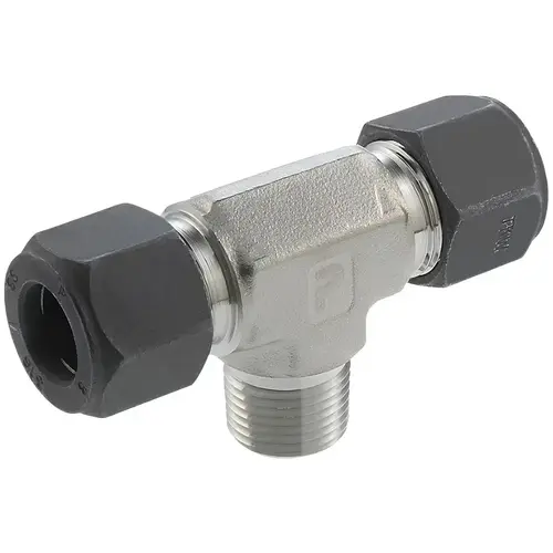 Parker 2-2-2 SBZ-SS Compression Tube Male Branch Tee: 1/8" Thread, Compression x Compression x MNPT