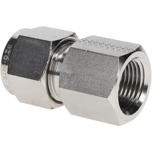 Parker 8FSC6N-316 Compression Tube Connector: 3/8-18" Thread, Compression x FNPT