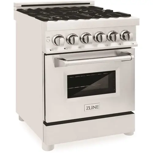 ZLINE Kitchen and Bath RA24 24 in. 4 Burner Dual Fuel Range in Stainless Steel