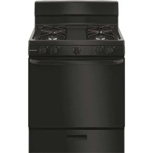 HOTPOINT RGBS300DMBB 30 in. 4.8 cu. ft. Freestanding Gas Range in Black