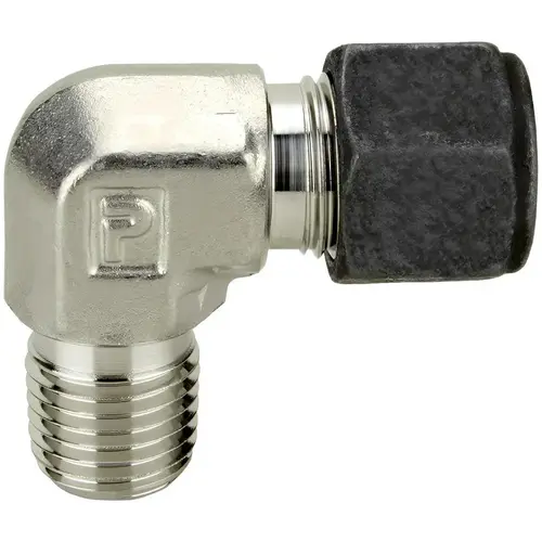 Parker 10-12 CBZ-SS Compression Tube Male Elbow: 3/4" Thread, Compression x MNPT
