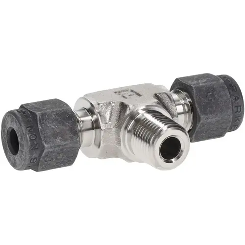 Parker 3-3-2 SBZ-SS Compression Tube Male Branch Tee: 1/8" Thread, Compression x Compression x MNPT