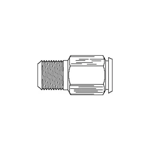 Parker 391PSS-6-4 Compression Tube Pipe Coupler Body: 1/4-18" Thread, Compression x MNPT
