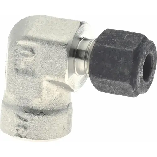 Parker 4-4 DBZ-SS Compression Tube Female Elbow: 1/4" Thread, Compression x FNPT