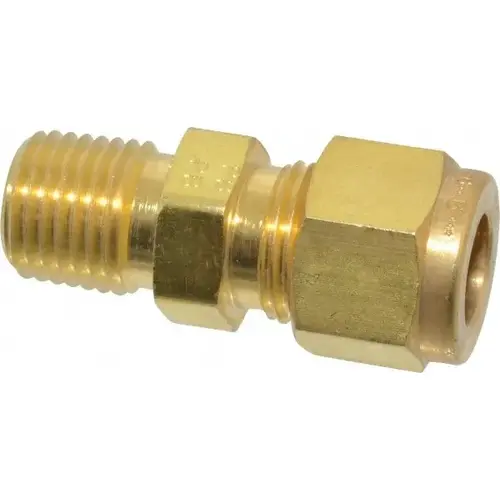 Parker 6-4 FBZ-B Compression Tube Connector: 1/4" Thread, Compression x MNPT