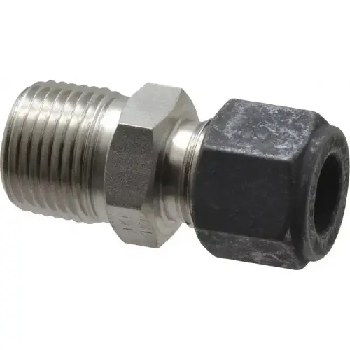 Parker 6-6 FBZ-SS Compression Tube Connector: 3/8" Thread, Compression x MNPT