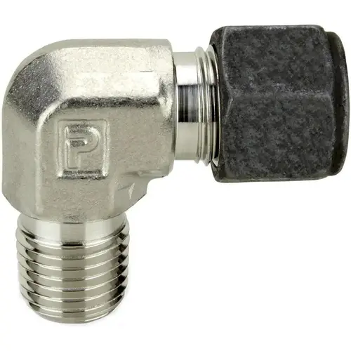 Parker 8-12 CBZ-SS Compression Tube Male Elbow: 3/4" Thread, Compression x MNPT