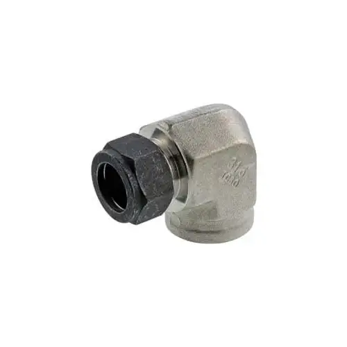 Parker 8-4 DBZ-SS Compression Tube Female Elbow: 1/4" Thread, Compression x FNPT