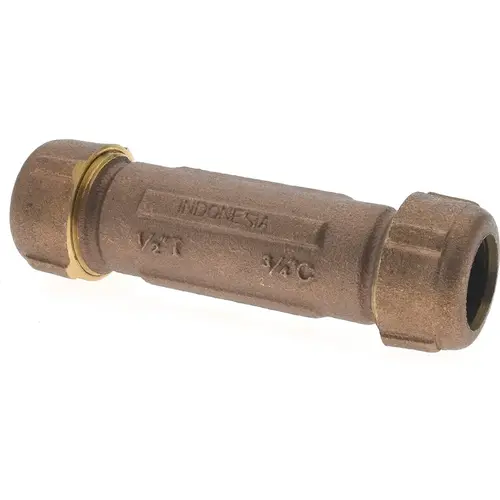 LEGEND VALVE 303-124 1/2" Pipe, 3/4" Copper Tube, Brass Compression Pipe Coupling