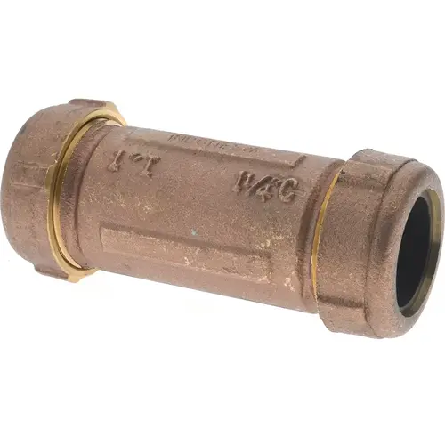 LEGEND VALVE 303-126 1" Pipe, 1-1/4" Copper Tube, Brass Compression Pipe Coupling