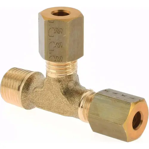 Legris 0103 04 10 Compression Tube Male Run Tee: 1/8" Thread, Tube OD x Male Thread
