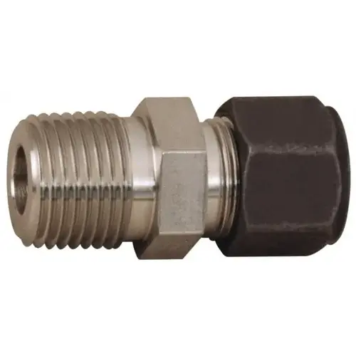 Parker 12-6 FBZ-SS Compression Tube Connector: 3/8" Thread, Compression x MNPT