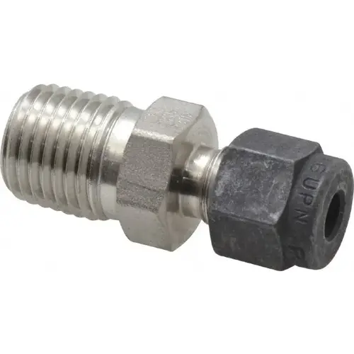 Parker 3-4 FBZ-SS Compression Tube Connector: 1/4" Thread, Compression x MNPT