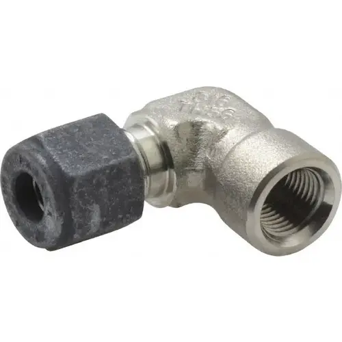 Parker 4-2 DBZ-SS Compression Tube Female Elbow: 1/8" Thread, Compression x FNPT