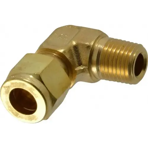 Parker 6-4 CBZ-B Compression Tube Male Elbow: 1/4" Thread, Compression x MNPT