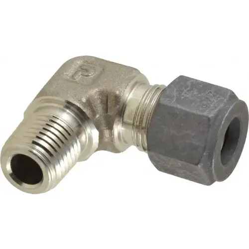 Parker 6-4 CBZ-SS Compression Tube Male Elbow: 1/4" Thread, Compression x MNPT