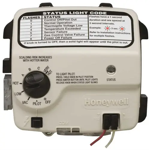 American Water Heater 100093974 HONEYWELL REPLACEMENT GAS VALVE NATURAL GAS 1 IN. INSULATION White