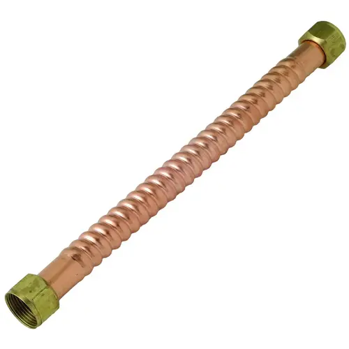 BrassCraft WB00-18N Copper-Flex Series Water Heater Connector, 3/4 in, FIP, Copper, 18 in L