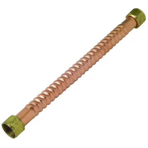 BrassCraft WB00-24N Copper-Flex Series Water Heater Connector, 3/4 in, FIP, Copper, 24 in L