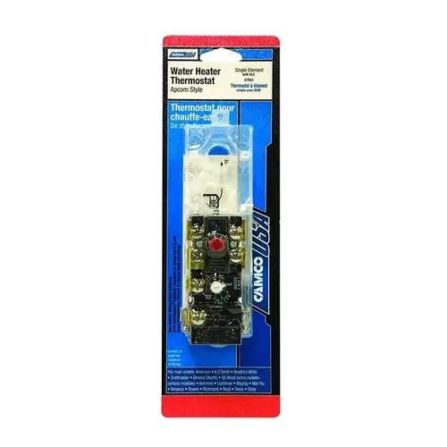 Camco 07843 Water Heater Thermostat, 120 V, 110 to 160 deg F Black