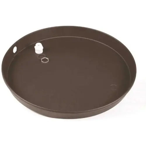 Camco 11260 20 in. ID Plastic Water Heater Drain Pan w/ PVC Fitting Black
