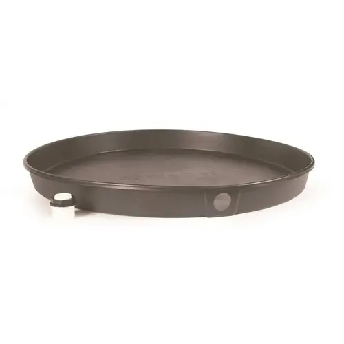 Camco 11410 28 in. ID Polypropylene Water Heater Drain Pan w/ PVC Fitting Black