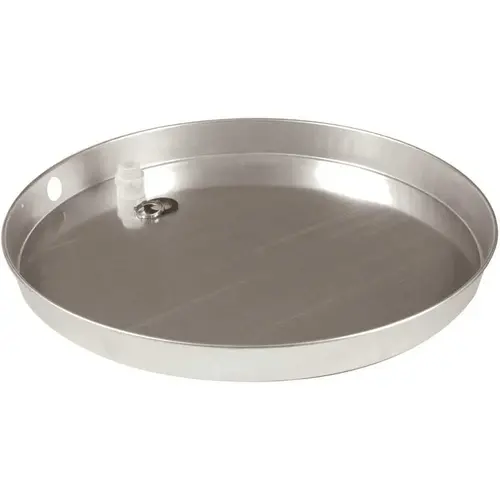 Camco 20800 20 in. I.D. Aluminum Water Heater Drain Pan with PVC Fitting Silver Metallic