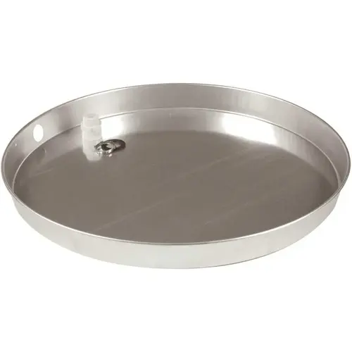 Camco 20816 26 in. I.D. Aluminum Drain Pan with CPVC Fitting Silver Metallic