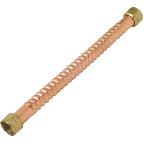 Homewerks 7211-18-34FIP Water Heater Supply Line 3/4" FIP X 3/4" D FIP 18" Copper Bronze/Copper Metallic