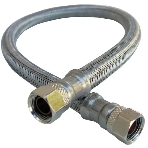 Lasco 10-0976 3/8 In.C x 3/8 In.C x 20 In. L Braided Stainless Steel Flex Line Appliance Water Connector