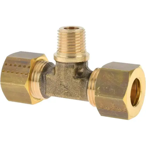 Legris 0108 12 13 Compression Tube Male Branch Tee: 1/4" Thread, Tube OD x Male Thread