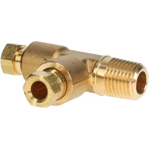 Parker 171HD-4-4 Compression Tube Male Run Tee: 1/4" Thread, Compression x MNPT x Compression