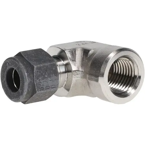 Parker 5-4 DBZ-SS Compression Tube Female Elbow: 1/4" Thread, Compression x FNPT