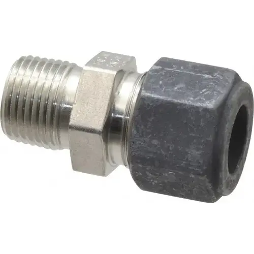 Parker 8-6 FBZ-SS Compression Tube Connector: 3/8" Thread, Compression x MNPT