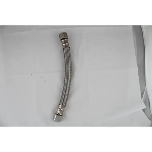 Plumb Pak PP888-1LF Water Heater Connector, 3/4 in, FIP, Stainless Steel, 12 in L