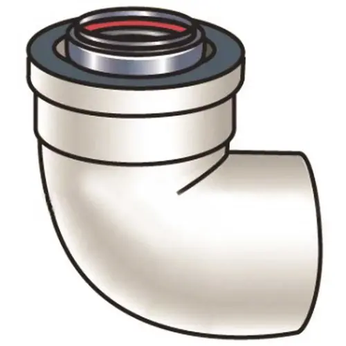 Rinnai 224063 90-Degree Non-Condensing Venting Pipe Elbow for Tankless Water Heater White